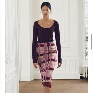 ZARA Patterned Midi Pencil Skirt Size S NWOT